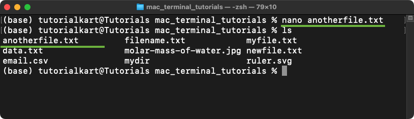 Create a New File in Mac Terminal - Using the nano Text Editor